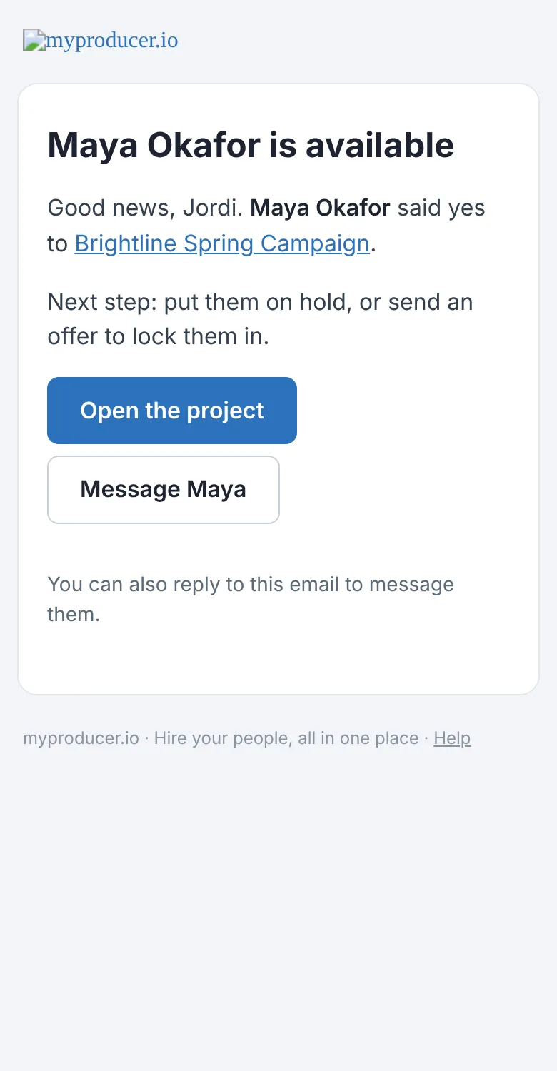 The email you get